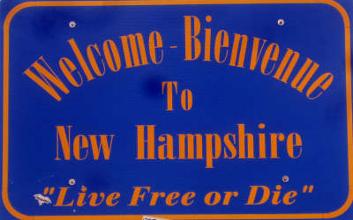 New Hampshire Navi mieten Eingangsschild