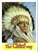 Indianer mit Kopfschmuck.