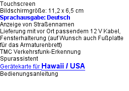Hawaii / USA Navi mieten aktuelle Karten.